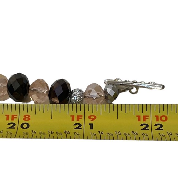 Handmade One of a Kind Grey and Pink Beaded Flower Necklace - Picture 7 of 7